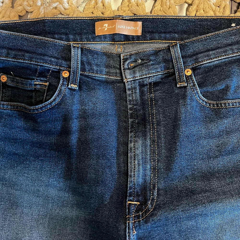 7 for all mankind high waist cropped straight jeans sz 31
